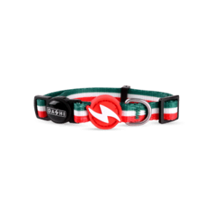 DASHI Stripes Coleira Gato Green & Red