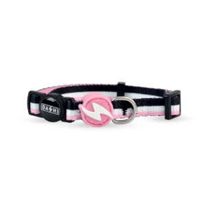DASHI Stripes Coleira Gato Pink &Black